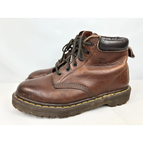 Vintage Dr Doc Martens England Womens Boots Size 8 Brown Leather Combat - Picture 4 of 10